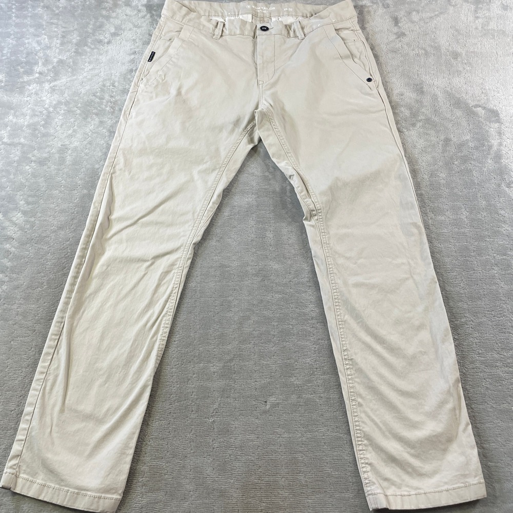 Tom Tailor Chino Pants TTTapered Men 36x32 Beige Cotton Twill Casual Preppy